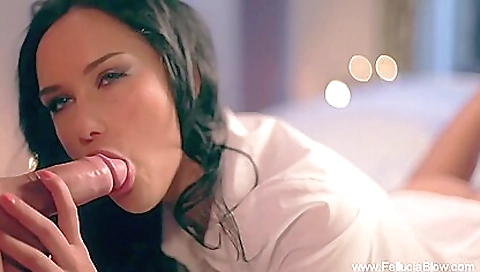 Sexy young chick fucks like a real cock