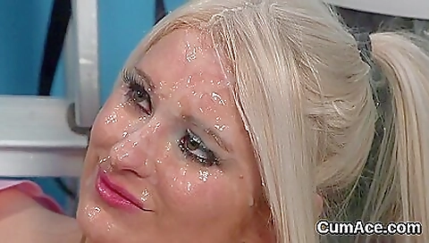 Blonde girl gets white cock from behind